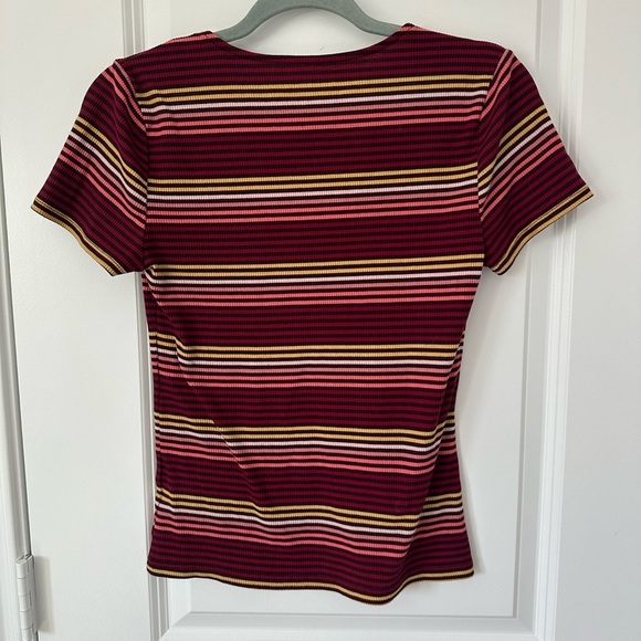 Aeropostale Seriously Soft Striped V-Neck Bodycon Top - Picture 3 of 4